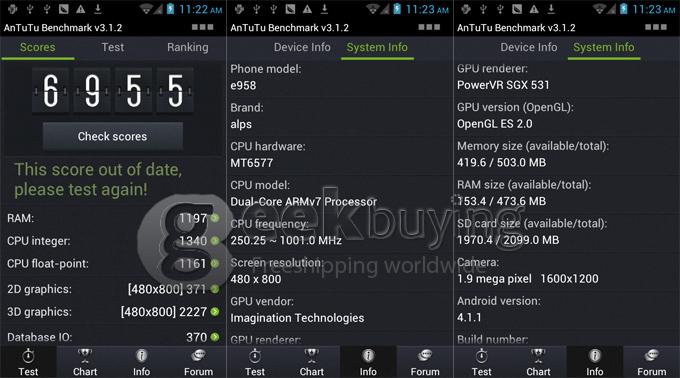 HDC GT-i8190 4.0 Inch WVGA Capacitive Screen MTK6577 Dual Core Smart Phone Android 4.1 OS 5.0MP Camera-Blue