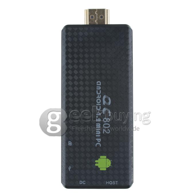 QC802 Quad Core Google Android 4.2 RK3188T 1.4GHz Mini TV BOX Dongle HDMI HDD Player 2G/16G WiFi Bluetooth Black
