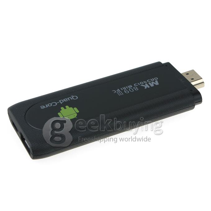 MK809III Quad-Core Google Android 4.2 RK3188T 1.4GHz Mini TV BOX Dongle HDMI HDD Player 2G/8G 1080P Bluetooth Wifi Black 
