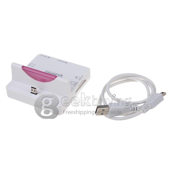 HUB2.0 Card Reader Micro Interface Multi-Function USB Dock Station for Samsung HTC Ximi