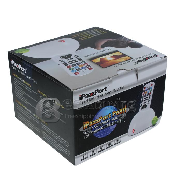 IPazzPort Pearl Dual Core Android 4.1 RK3066 1.6GHz TV BOX Dongle 2.0MP Camera AV Output Ethernet Port +2.4 GHz Wireless Voice Keyboard  