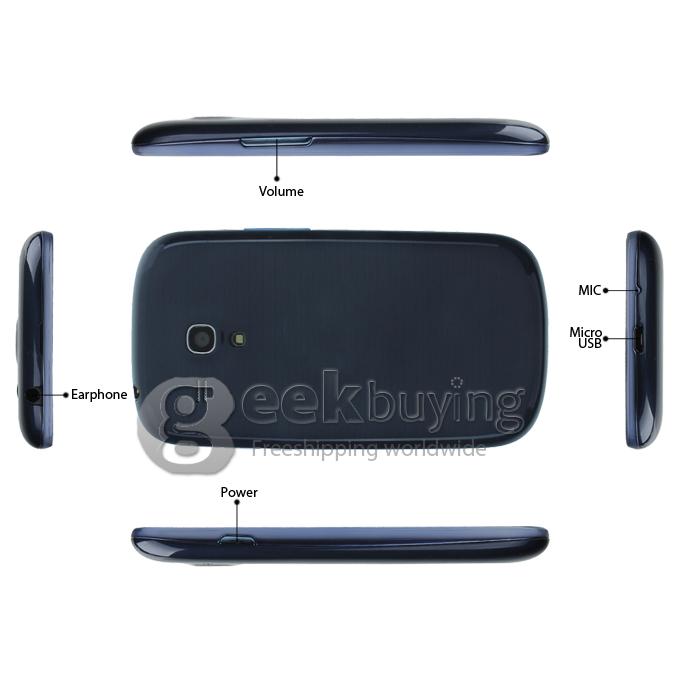 HDC GT-i8190 4.0 Inch WVGA Capacitive Screen MTK6577 Dual Core Smart Phone Android 4.1 OS 5.0MP Camera-Blue