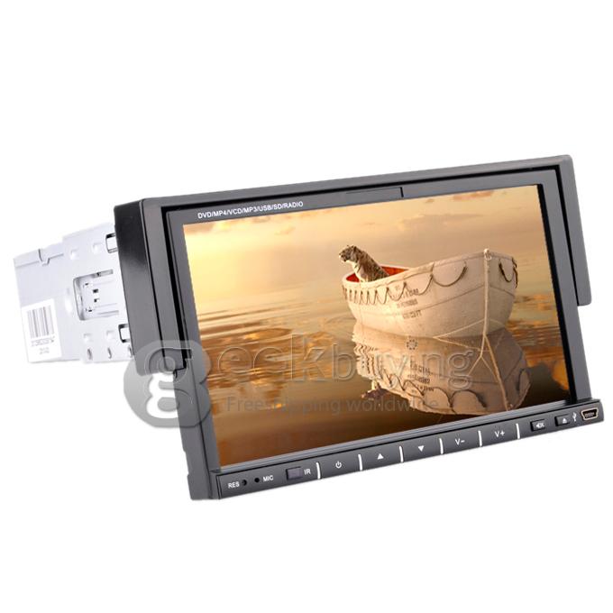 7 Inch 16:9 HD Digital Screen 800*480 1Din Slide Panel Design Car DVD Player(FM,Bluetooth,AV,For IPOD,MP3) 