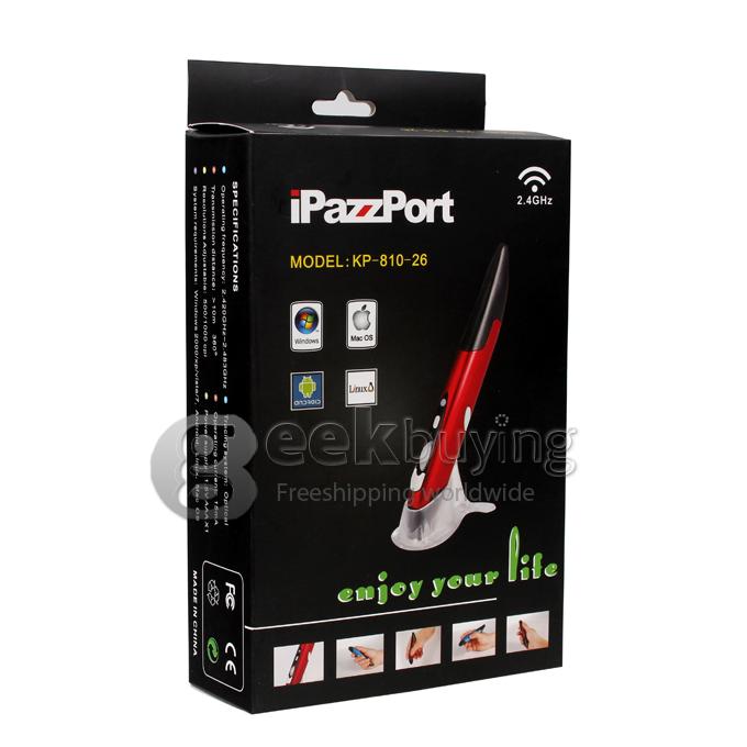 IPazzPort KP-810-26 2.4G Wireless Mini Pen Mouse, Red