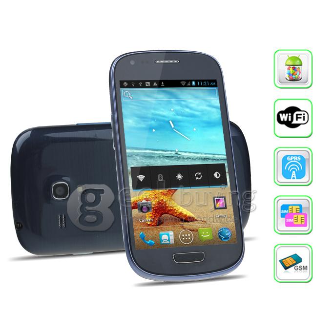 HDC GT-i8190 4.0 Inch WVGA Capacitive Screen MTK6577 Dual Core Smart Phone Android 4.1 OS 5.0MP Camera-Blue