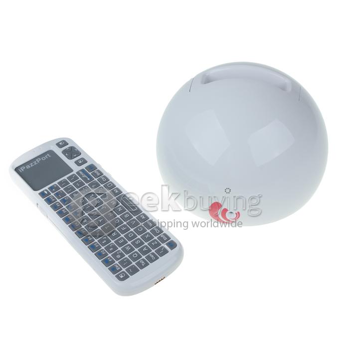 IPazzPort Pearl Dual Core Android 4.1 RK3066 1.6GHz TV BOX Dongle 2.0MP Camera AV Output Ethernet Port +2.4 GHz Wireless Voice Keyboard  