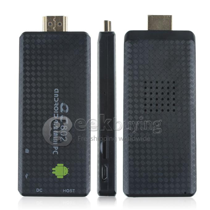 QC802 Quad Core Google Android 4.2 RK3188T 1.4GHz Mini TV BOX Dongle HDMI HDD Player 2G/16G WiFi Bluetooth Black