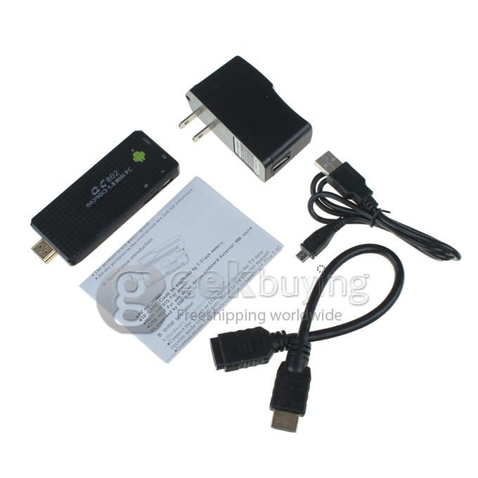 QC802 Quad Core Google Android 4.2 RK3188T 1.4GHz Mini TV BOX Dongle HDMI HDD Player 2G/16G WiFi Bluetooth Black