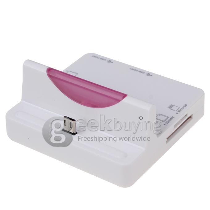 HUB2.0 Card Reader Micro Interface Multi-Function USB Dock Station for Samsung HTC Ximi