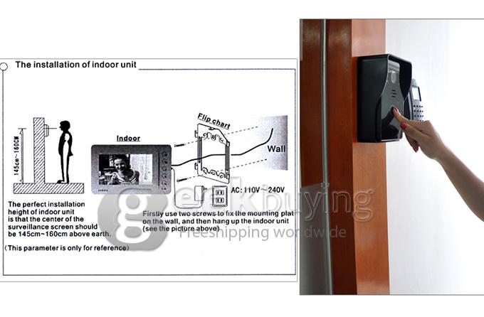 SY807MJ11 7 TFT Touch Rainproof Video Door Doorbell Kit (Calls, Intercom, Unlock, Monitor, Night Vision) - 10m Cable