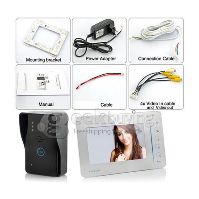 SY807MJ11 7 TFT Touch Rainproof Video Door Doorbell Kit (Calls, Intercom, Unlock, Monitor, Night Vision) - 10m Cable