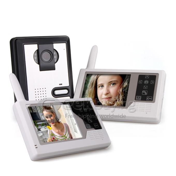 2.4GHz Wireless 3.5 TFT 1V2 Doorbell Door Phone Intercom System(Calls, Intercom, Unlock, Monitor, Night Vision) - White