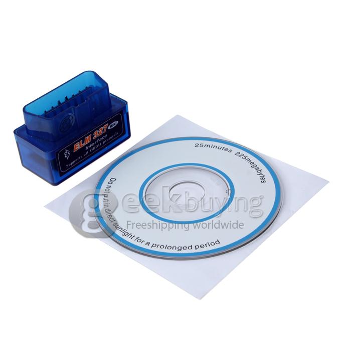 Super Mini ELM327 V1.5 Bluetooth OBD2 OBD-II Car Auto Diagnostic Scanner Tool for Android / Windows Smartphones / PC - Blue