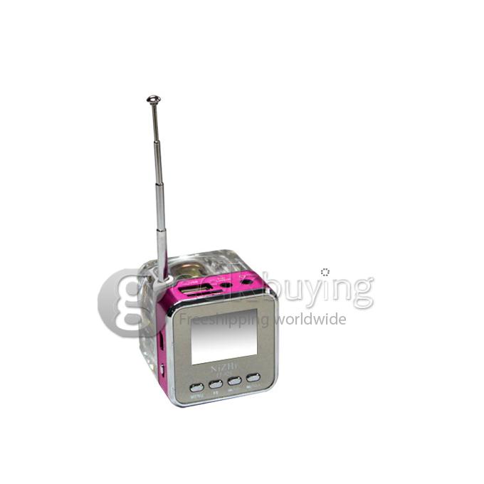 Portable Mini Led Light Stereo TT-028 speaker with TF/SD/usb disk/FM radio-Pink