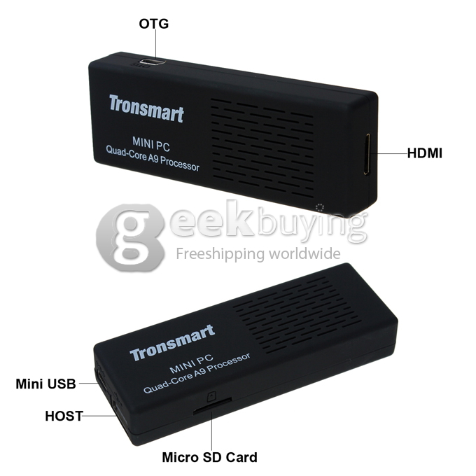 Tronsmart MK908 Google Android 4.2 Mini PC TV Box RK3188 Quad Core 2G/8G BT Black