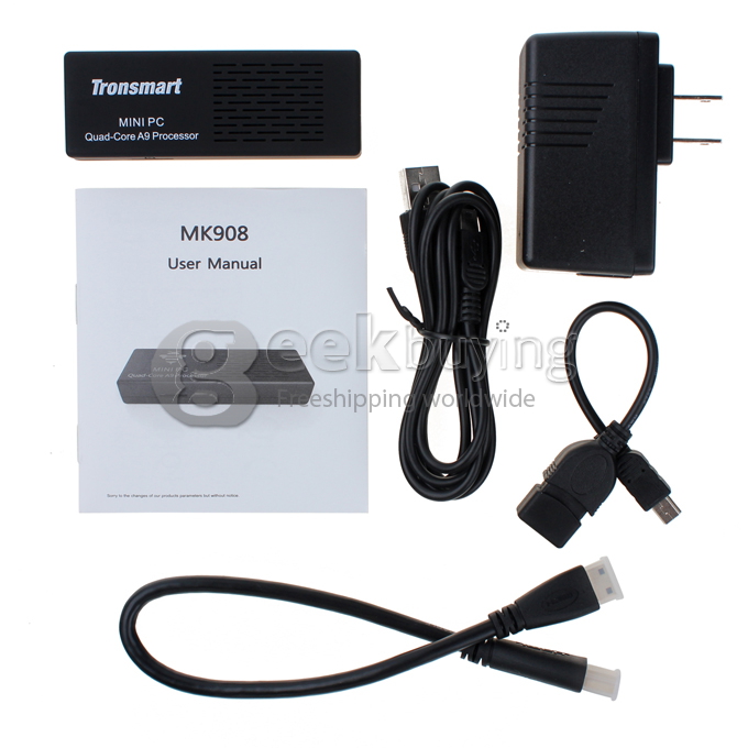 Tronsmart MK908 Google Android 4.2 Mini PC TV Box RK3188 Quad Core 2G/8G BT Black