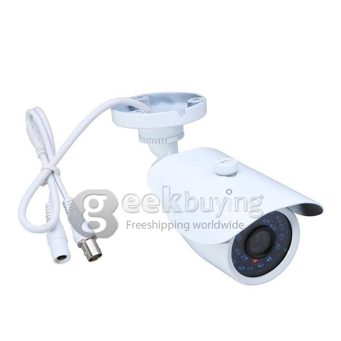 1/3 CMOS 3.6mm Lens 600TVL 24LED High Intensity Infrared Night Vision Security Outdoor Waterproof CCTV Camera White SX-5024A