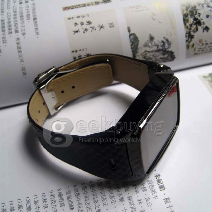 Ultra-Thin Steel Watch Phone GD910i Quad-Band/Bluetooth/Java/1.3MP Camera-Black