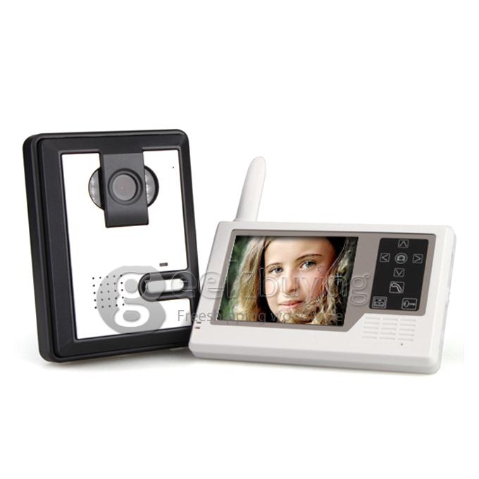 2.4GHz Wireless 3.5 TFT Doorbell Door Phone Intercom System(Calls, Intercom, Unlock, Monitor, Night Vision) - White