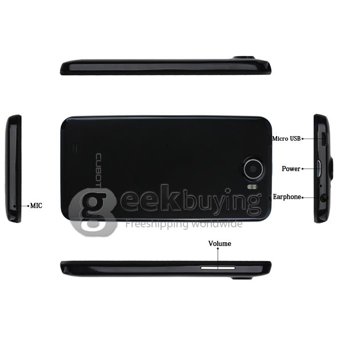 Cubot GT99 MTK6589 Quad Core 1.2GHz 4.5Inch Android 4.2 OS Smartphone 1GB RAM 4GB ROM HD Screen 12.0MP Camera with 3G/GPS-Black