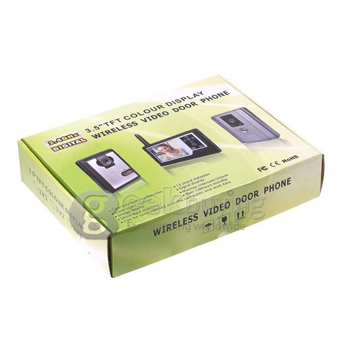 2.4GHz Wireless 3.5 TFT Doorbell Door Phone Intercom System(Calls, Intercom, Unlock, Monitor, Night Vision) - White