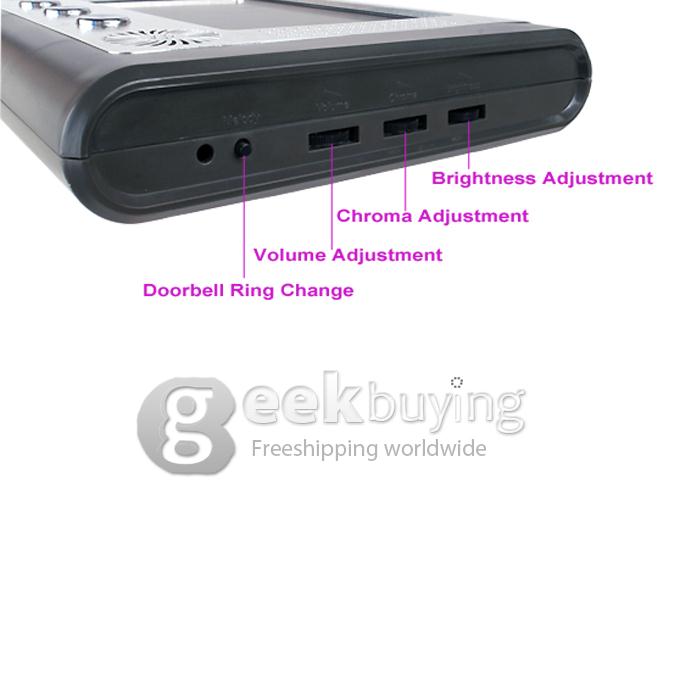 7 Inch Video Door Phone Doorbell Kit 1-Camera 1-Monitor (Calls, Intercom, Unlock, Monitor, Night Vision) - SY801MA11