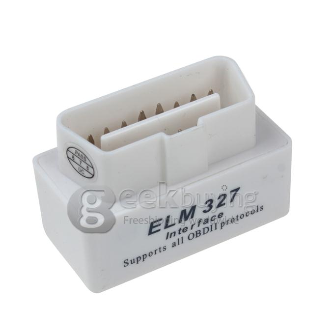 Super Mini ELM327 V1.5 Bluetooth OBD2 OBD-II Car Auto Diagnostic Scanner Tool - White
