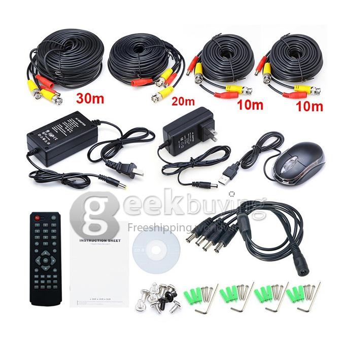 H.264 1/4' Color CMOS Weatherproof Surveillance DVR Kit with 24 LEDs 480TV Lines 3.6mm Lens 4CH CCTV Camera system