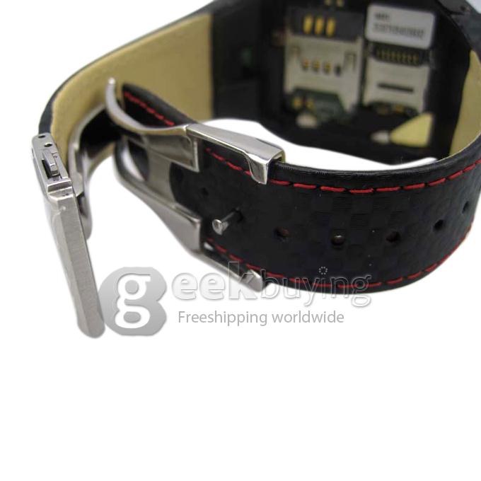 Ultra-Thin Steel Watch Phone GD910i Quad-Band/Bluetooth/Java/1.3MP Camera-Black
