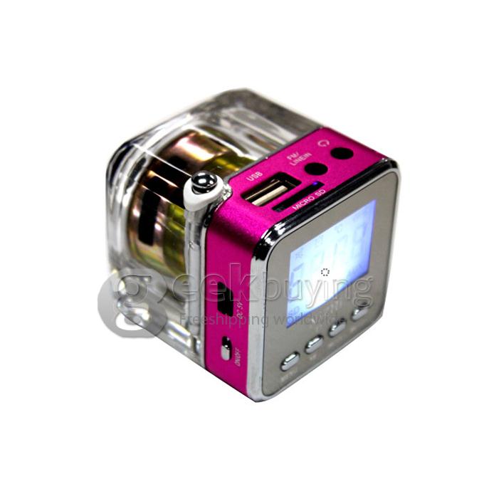 Portable Mini Led Light Stereo TT-028 speaker with TF/SD/usb disk/FM radio-Pink