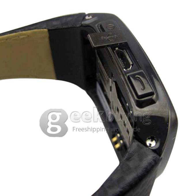 Ultra-Thin Steel Watch Phone GD910i Quad-Band/Bluetooth/Java/1.3MP Camera-Black