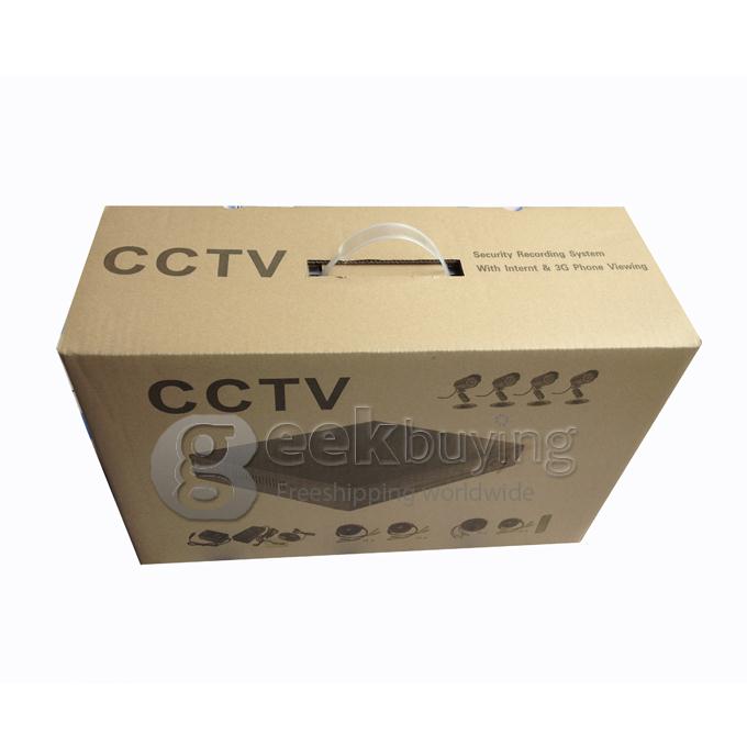 H.264 1/4' Color CMOS Weatherproof Surveillance DVR Kit with 24 LEDs 480TV Lines 3.6mm Lens 4CH CCTV Camera system