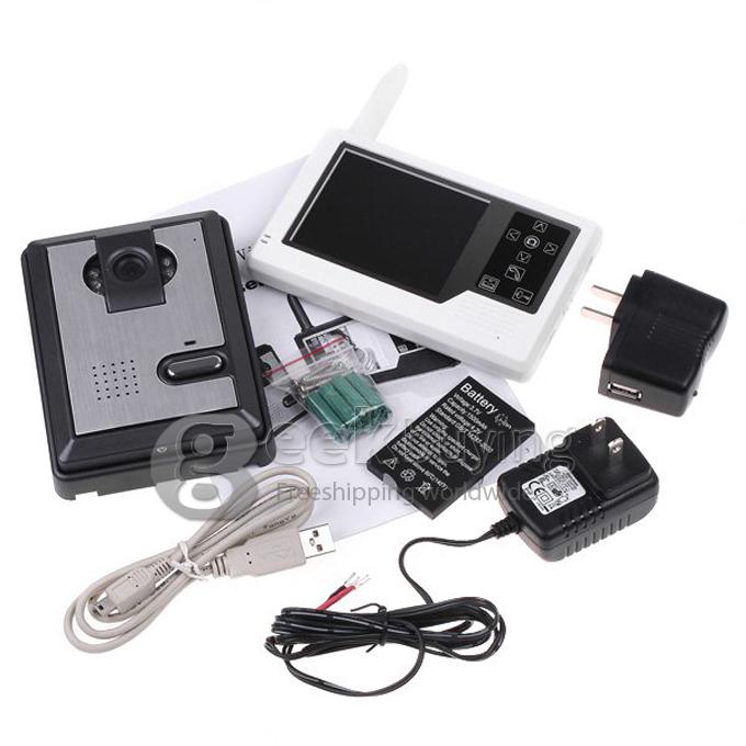 2.4GHz Wireless 3.5 TFT 1V2 Doorbell Door Phone Intercom System(Calls, Intercom, Unlock, Monitor, Night Vision) - White
