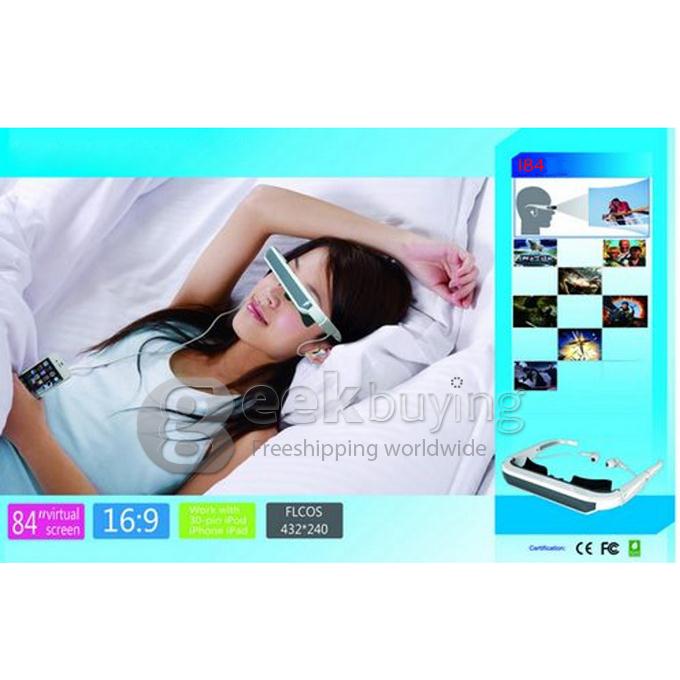 New I wear Eyewear 84 inch Virtual Screen Glasses for for New iPad/ iPad 2/ iPad/ iPhone 4 & 4S/ iPod/ iPod touch 4 