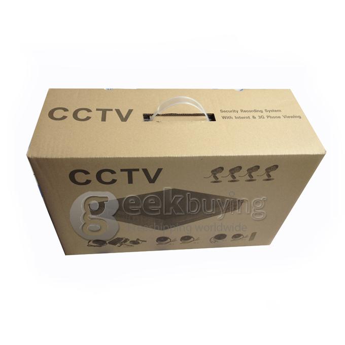 H.264 1/4' Color CMOS Weatherproof Surveillance DVR Kit with 24 LEDs 480TV Lines 3.6mm Lens 4CH CCTV Camera System