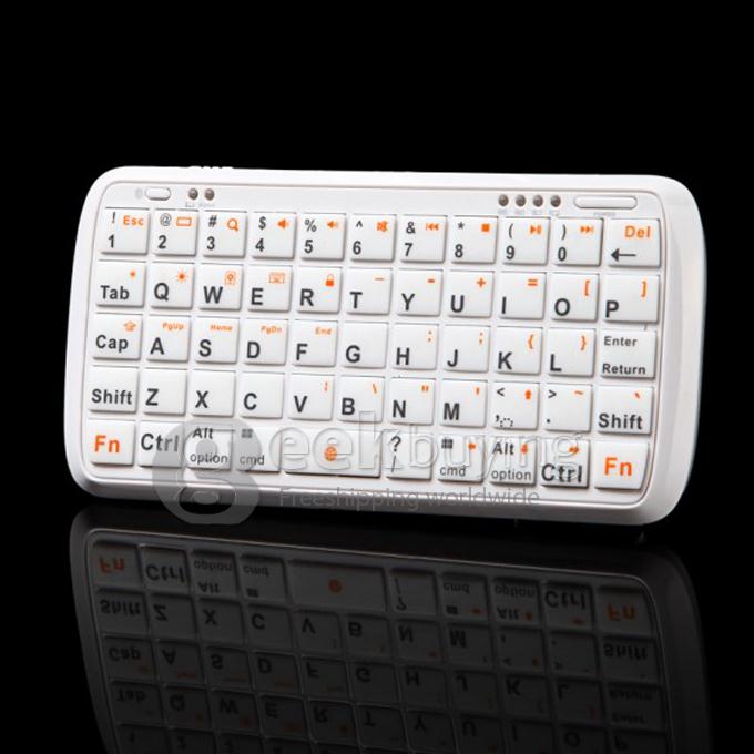 5000mAh Power Bank Charger with Mini Bluetooth Wireless Keyboard for iPad iPhone Tablet - White