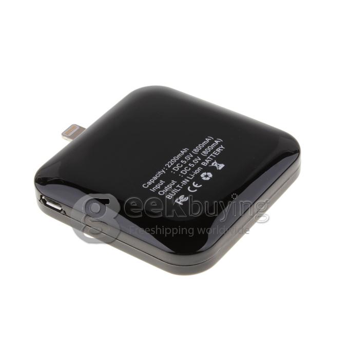 Portable 2200mAh External Battery Portable Charger Power Bank for iPhone 5S 5C 5 - Black