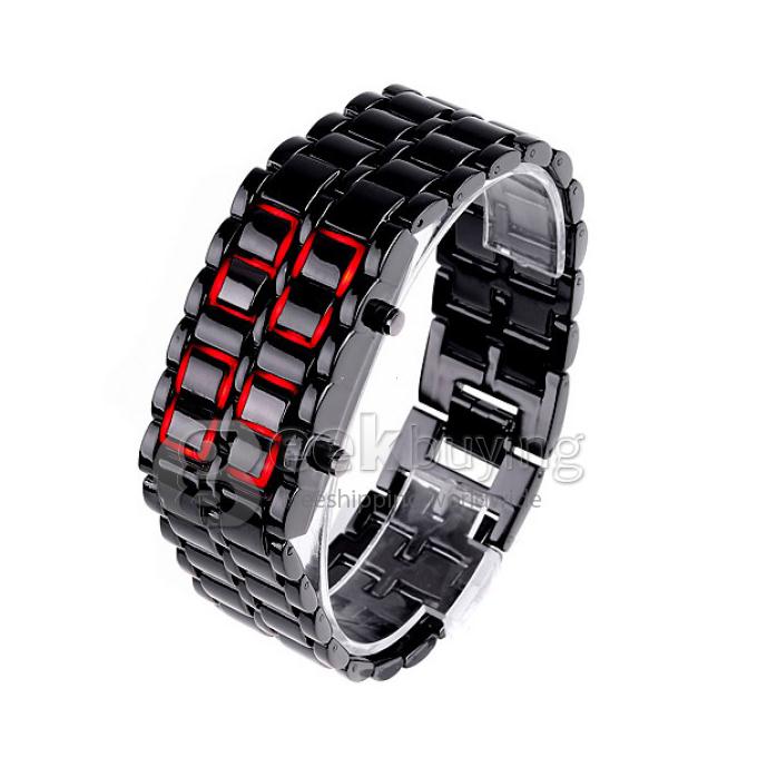 digital led bracelet watch black