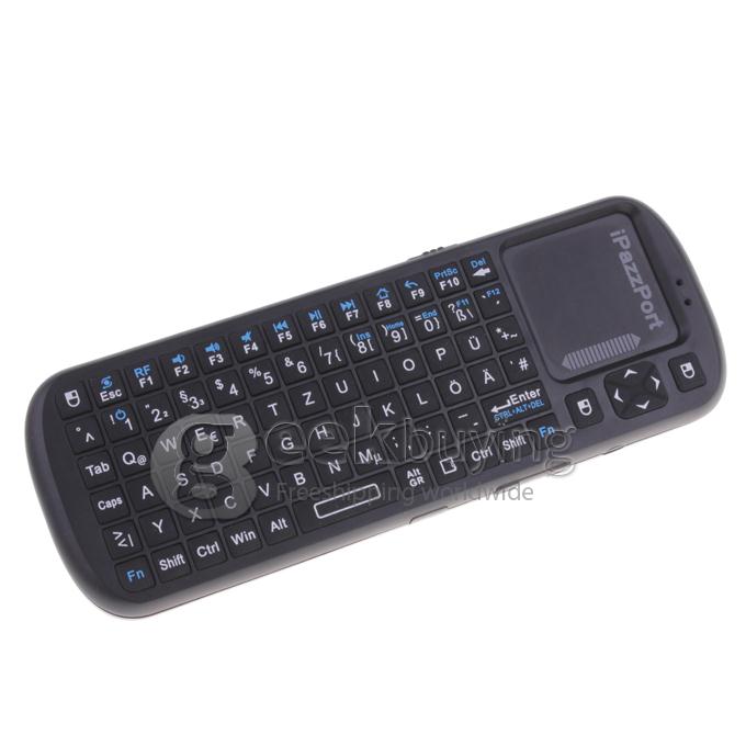 German IPazzPort KP-810-19 2.4G Mini Wireless QWERTZ Keyboard with Touchpad for Tablet / Mini PC / TV Box