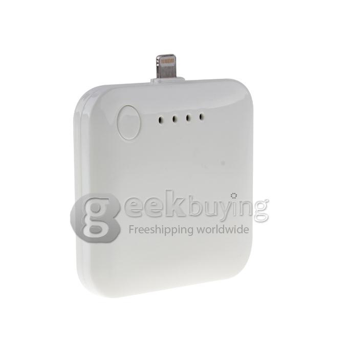 Portable 2200mAh External Battery Portable Charger Power Bank for iPhone 5S 5C 5 / iPad Mini /iPad 4 - White