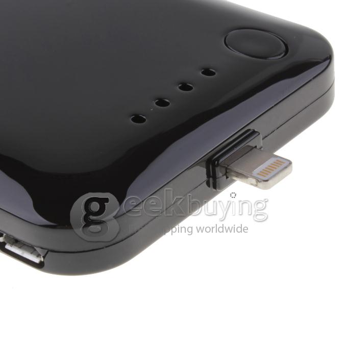 Portable 2200mAh External Battery Portable Charger Power Bank for iPhone 5S 5C 5 - Black