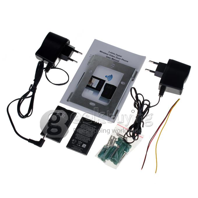 2.4GHz Wireless 7 TFT Doorbell Door Phone Intercom System(Calls, Intercom, Unlock, Monitor, Night Vision) - Black