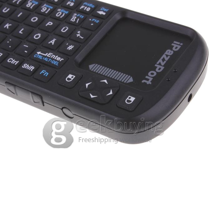 German IPazzPort KP-810-19 2.4G Mini Wireless QWERTZ Keyboard with Touchpad for Tablet / Mini PC / TV Box