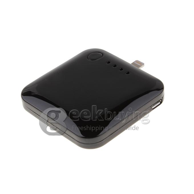 Portable 2200mAh External Battery Portable Charger Power Bank for iPhone 5S 5C 5 - Black