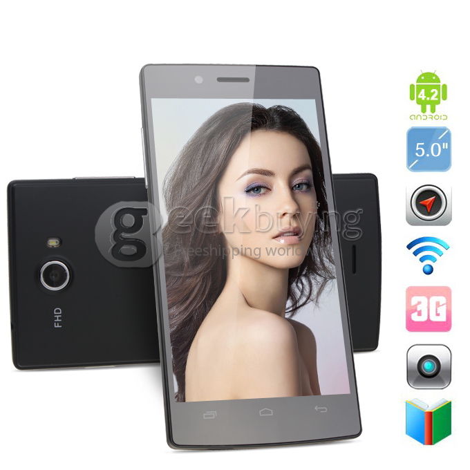 FHD 1080P iocean X7 Youth MTK6589 Quad Core 5.0 Inch IPS Screen Android 4.2 OS 1GB RAM 4GB ROM 8.0MP Camera 3G GPS Black with Free Protector