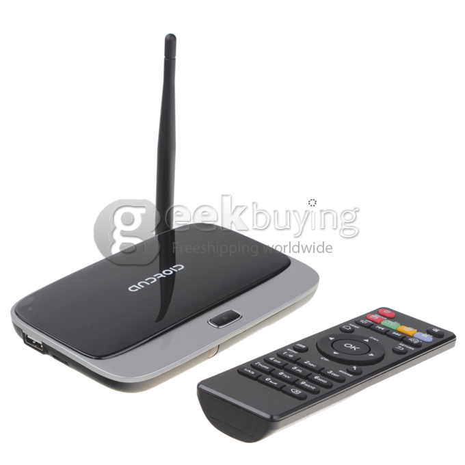K-R42 Quad Core Google Android 4.2.2 RK3188T 28nm Cortex-A9 1.4Ghz Mini TV BOX HDMI HDD Player 2G/8G External Wifi Antenna Ethernet Port with IR Remote Controller-Black