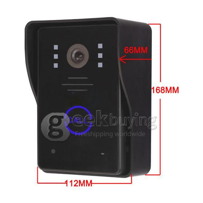 2.4GHz Wireless 7 TFT Doorbell Door Phone Intercom System(Calls, Intercom, Unlock, Monitor, Night Vision) - Black