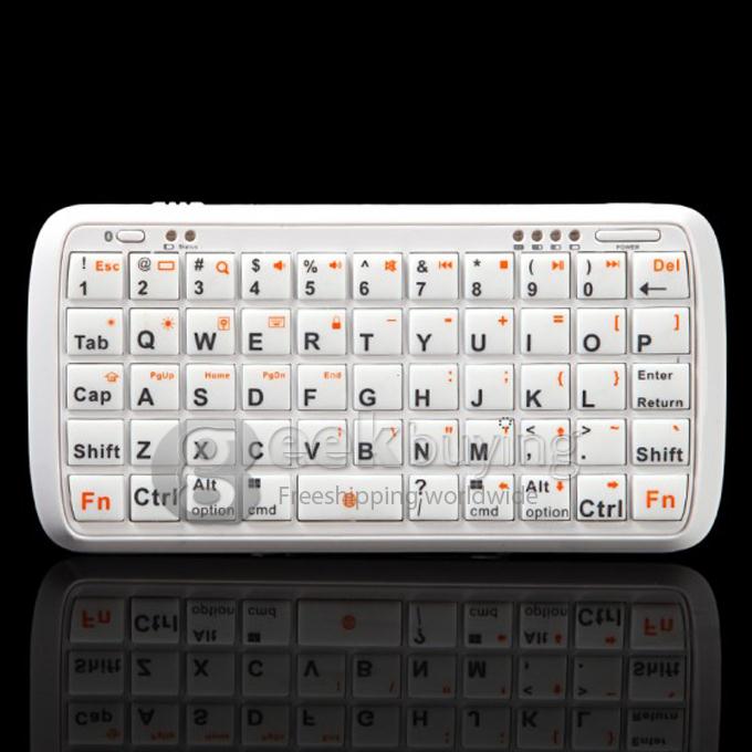 5000mAh Power Bank Charger with Mini Bluetooth Wireless Keyboard for iPad iPhone Tablet - White