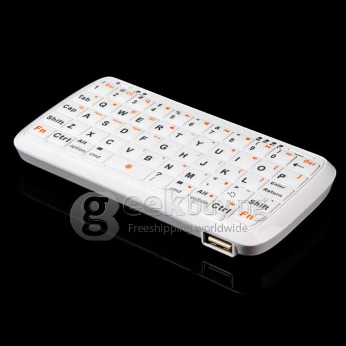 5000mAh Power Bank Charger with Mini Bluetooth Wireless Keyboard for iPad iPhone Tablet - White