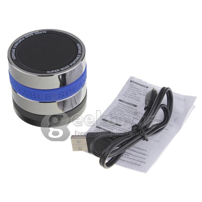 2013 New Mini Super Bass Portable Wireless Bluetooth Speaker TF Card Music Player - Blue